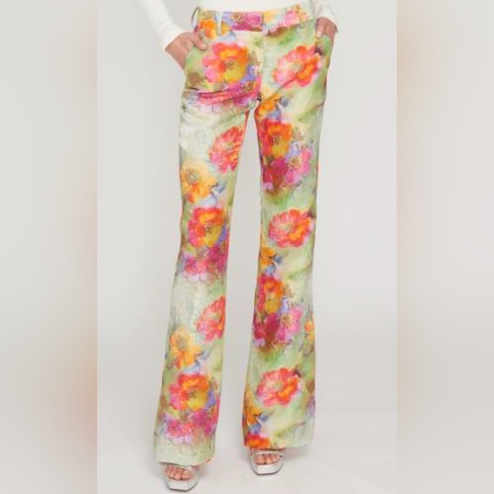Prabal Gurung Floral Bootcut Pant Size 2